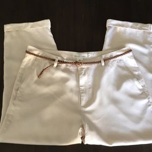 H&M L.O.G.G Beige Cuffed Cropped Pants Size 12